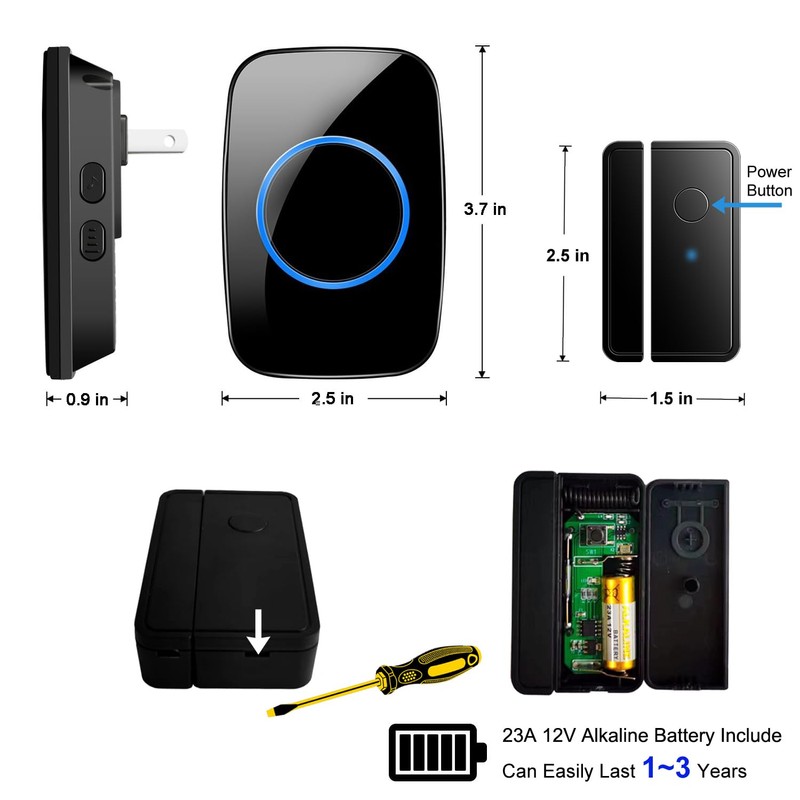 Door Chime When Door Opens, FullHouse Door Sensor Wireless Entry