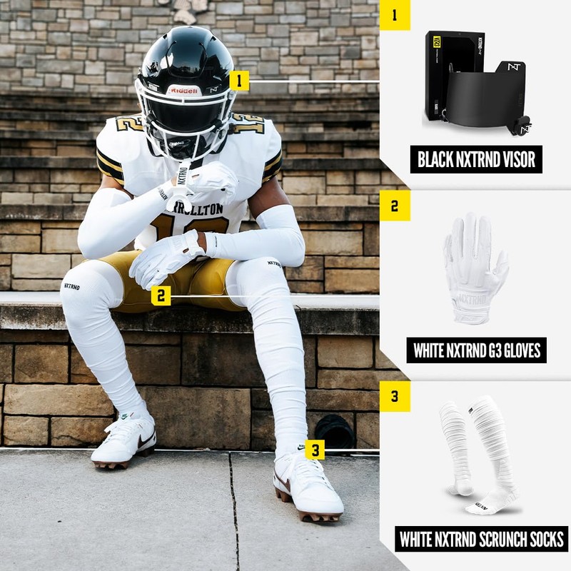 Nxtrnd G3 Padded Football Gloves, Sticky Padded Receiver Gloves, Lineman