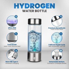 2025 New Model - Hydrogen Water Bottle Generator - SPE/PEM - Rechargeable & Portable Ionizer - Hydrogenated Water - Athletic Performance & Hydration System