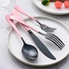 Onlycooker 20-Piece Black and Red Silverware Set 18/0 Stainless Steel