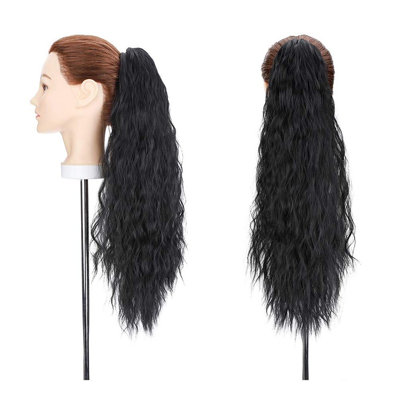 24" Corn Wave Ponytail Extension Claw Clip on Ponytails Wavy