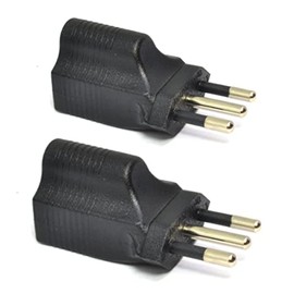 Ceptics Italy CEI-23-16/VII Travel Power Plug Adapter Accepts NEMA 5-15R - ETL Certified - Industrial Grade (IG-12-2PK) Black
