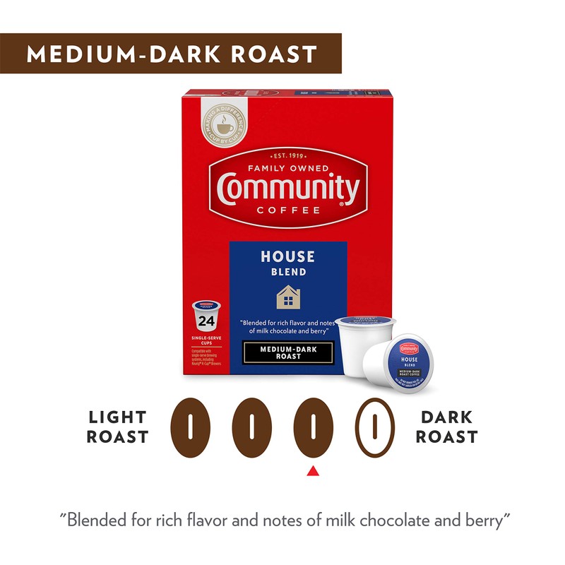 Community Coffee House Blend 72 Count Coffee Pods, Medium-Dark Roast,