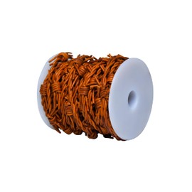 Artificial Barbed Wire Made of Leather for Cowboy Theme Western Party Decorations Supplies - 33 Feet Spool by Cords Essentials (Rust)