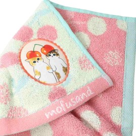 Marushin 0835004500 Mini Towel, Handkerchief, Mofusand Cherry Dots, 100% Cotton, Antibacterial, Odor Resistant, Present, Gift, Birthday