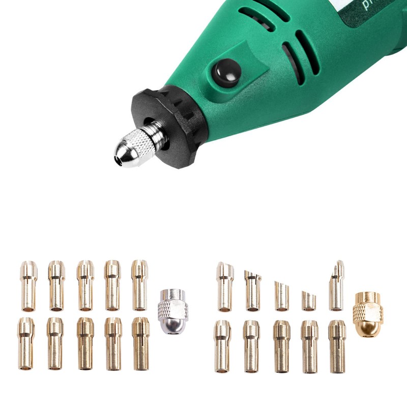IWOMA 11PCS Brass Collet FitsDremel Rotary Tools Including 0.5/0.8/1.0/1.2/1.5/1.8/2.0/2.4/3.0/3.2mm 11