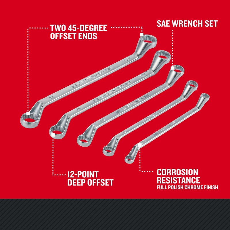 CRAFTSMAN Offset Box End Wrench Set, SAE, 5 Piece (CMMT44349)