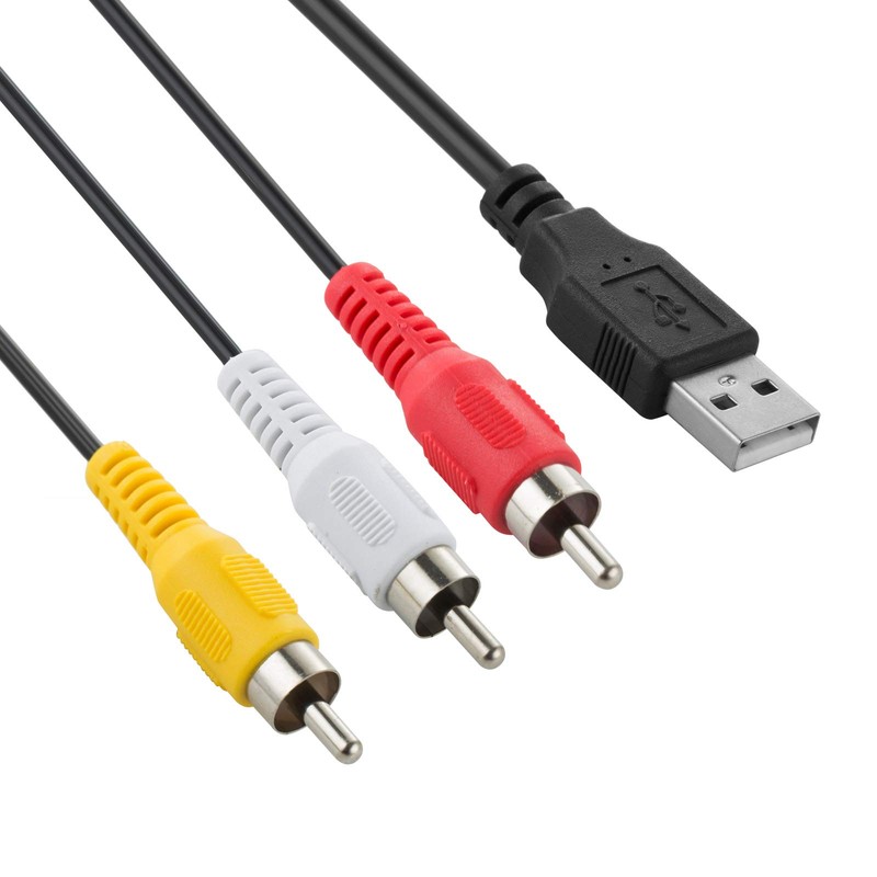 Herfair USB to RCA Cable, 4.9ft, USB A 2.0 Male