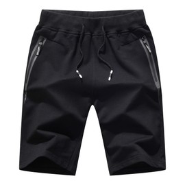 MO GOOD - Pantalones cortos casuales para hombre, para entrenamiento, cómodos, transpirables, grandes y altos, Negro2, 28-29