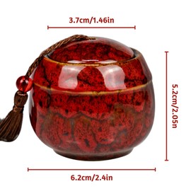 Bakiauli Set of 2 Vintage Ceramic Tea Canisters, Teapot with Lid, Chinese Style, Tea Canister Storage Container for Coffee, Tea, Spices and Nuts