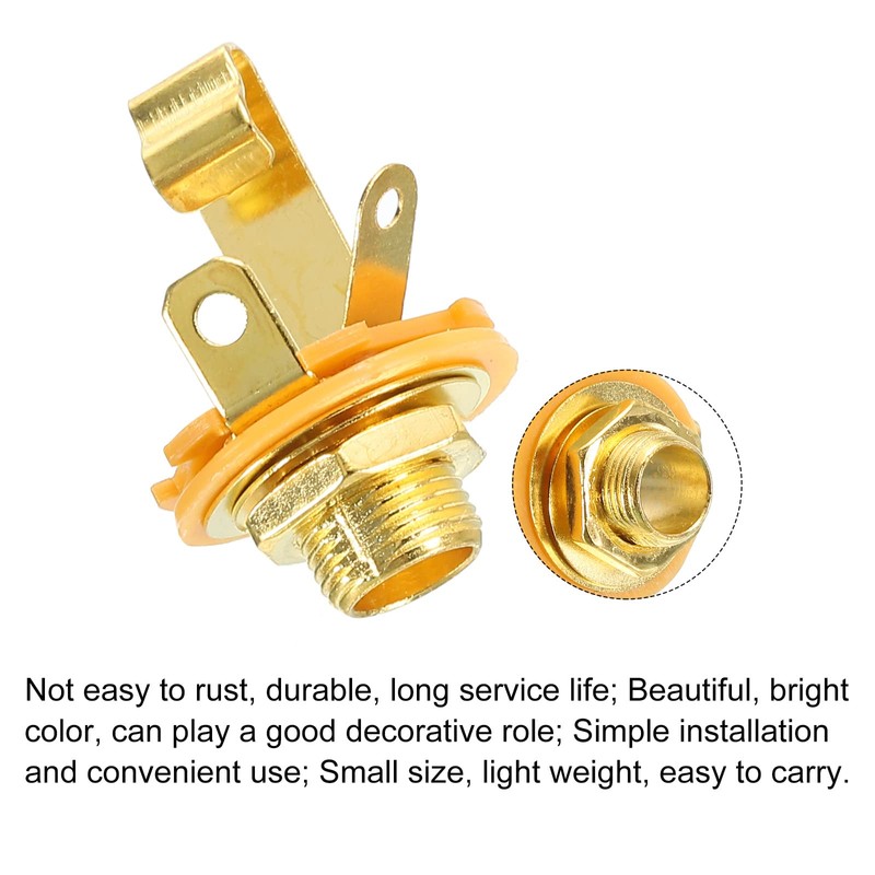 sourcing map Guitar Input Jack 1/4" Stereo Jack Mono Panel