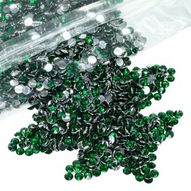 qiipii 3000PCS 5mm Emerald Green Crystal Resin Rhinestones for Crafts Dark Green Flatback Rhinestones Bulk SS20 Non-Hotfix Stones Diamonds Crystals Gems for Face Eyes Mugs Tumblers Bottles DIY Crafts