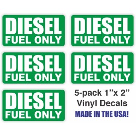Unbranded/Generic 5-pk DIESEL FUEL ONLY 1"x2" Vinyl Decals | Fuel Door Transfer Tank Cap Truck
