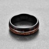Nuncad Men's Ring, Tungsten Ring, Koa Wood, Walnut Wood, Arrow,