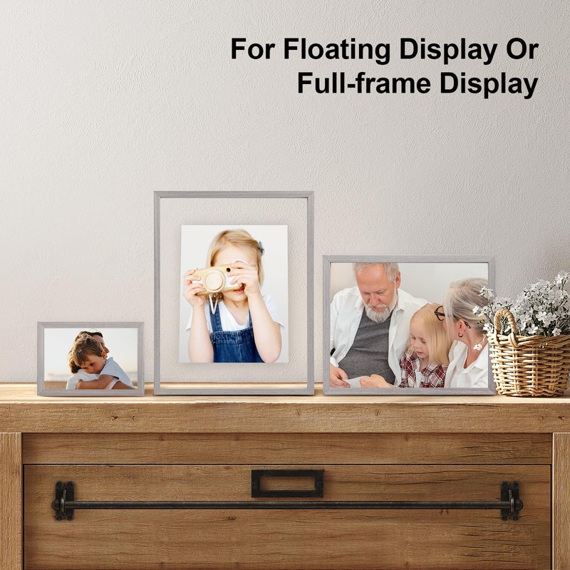Egofine 8x10 Floating Frames Set of 2, Double Plexiglass Picture
