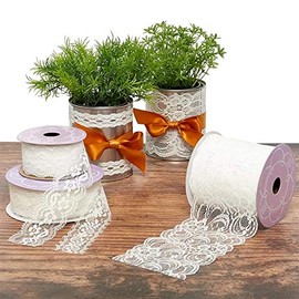1 5/8"(42mm) X 10 Yards Off White Janis Lace Ribbon