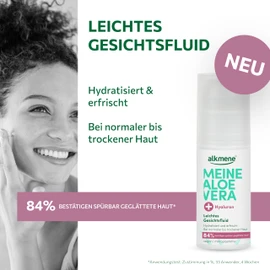 alkmene Aloe Vera Face Fluid with Hyaluronic 50 ml - Aloe Vera Gel Face for Normal to Dry Skin - Moisturising Cream Vegan