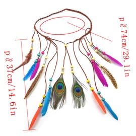 OATIPHO Fashion Bohemian Style Headband Handmade Ethnic Hair Hoops for Women Lightweight Comfortable Headwrap Non Slip Design for Parties and Everyday Wear