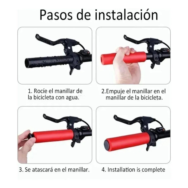 Par Puño Suave Bicicleta Silicon Bmx Ruta Urbana Antideslizante Negro