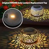 NFEVER Solar Lantern Replacement Top: 2 Pack Round LED Light