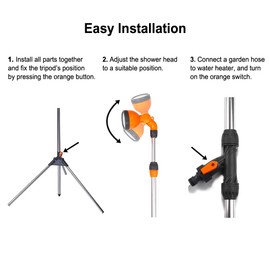 Camplux Portable Poolside Outdoor Shower with on/off Valve and Tripod Stand