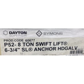 Dayton Superior P52-8 TON SWIFT LIFT ANCHORS  6-3/4"  - Dayton Superior 10 PCS New