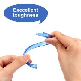 Qulable Blue Shower Curtain Hooks - 12 Pcs Circular Plastic Shower Curtain Rings for Bathroom - O Shaped Transparent Blue Shower Hooks Rings for Shower Curtain Rod