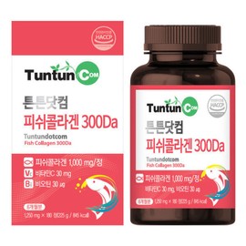 Official Tuntun.com Fish Collagen 300 DA / 1250 mg x 180 tablets / Chewable type low molecular weight collagen / 6 months supply / Genuine product / 피쉬콜라겐 300 DA / 1250 mg x 180정 / 츄어블 타입 저분자 콜라겐 / 6개월분 / 정품