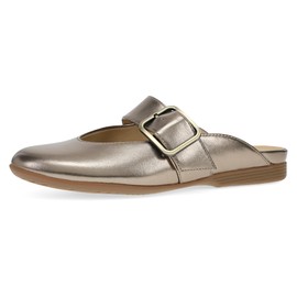 Dansko Lotus Mule Mary Jane Flats for Women - Arch Support, Soft Leather, Adjustable Buckle, All-Day Comfort, Quality Construction Gold Metallic 10.5-11 M US