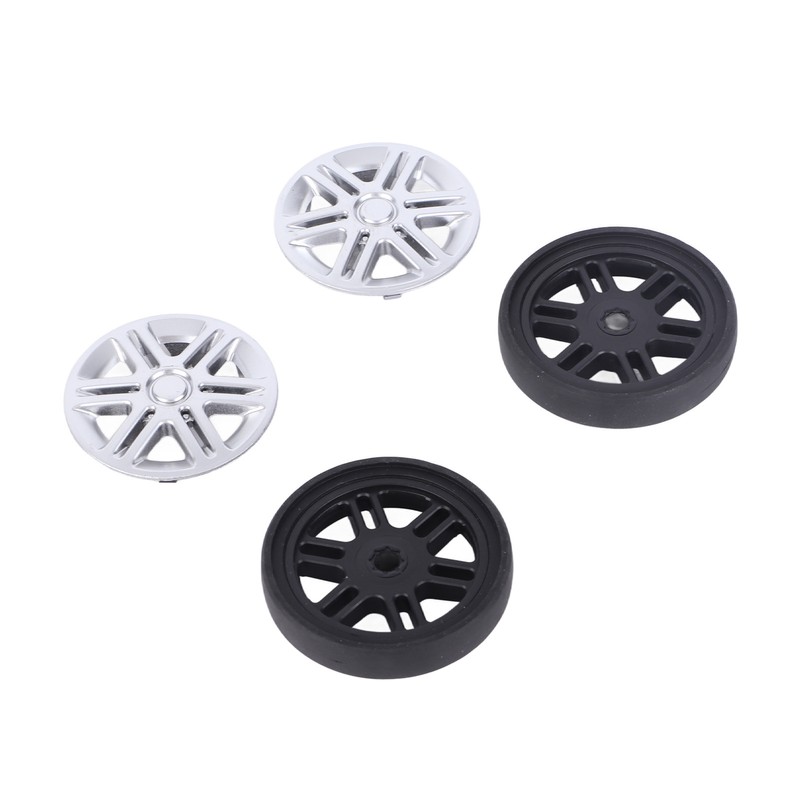4 Sets Suitcase Repair Wheels with Covers PVC Wheel Casters