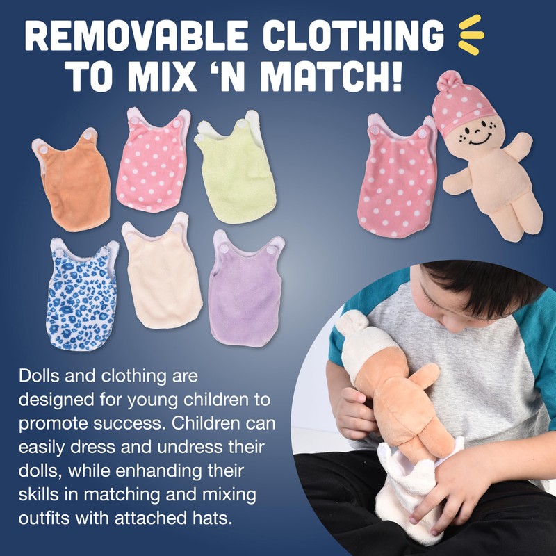 Creative Minds Basket of Babies Soft Baby Dolls, Sensory Toys,