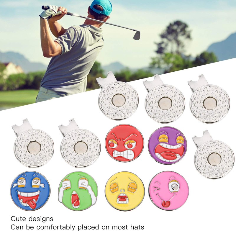 VGEBY Golf Ball Markers with Silver Golf Cap Clips 25