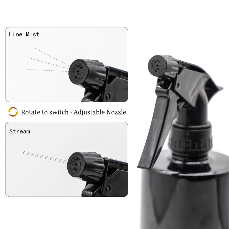 OFFIDIX 360° Water Spray Bottle 2 Pack 16 oz Continuous