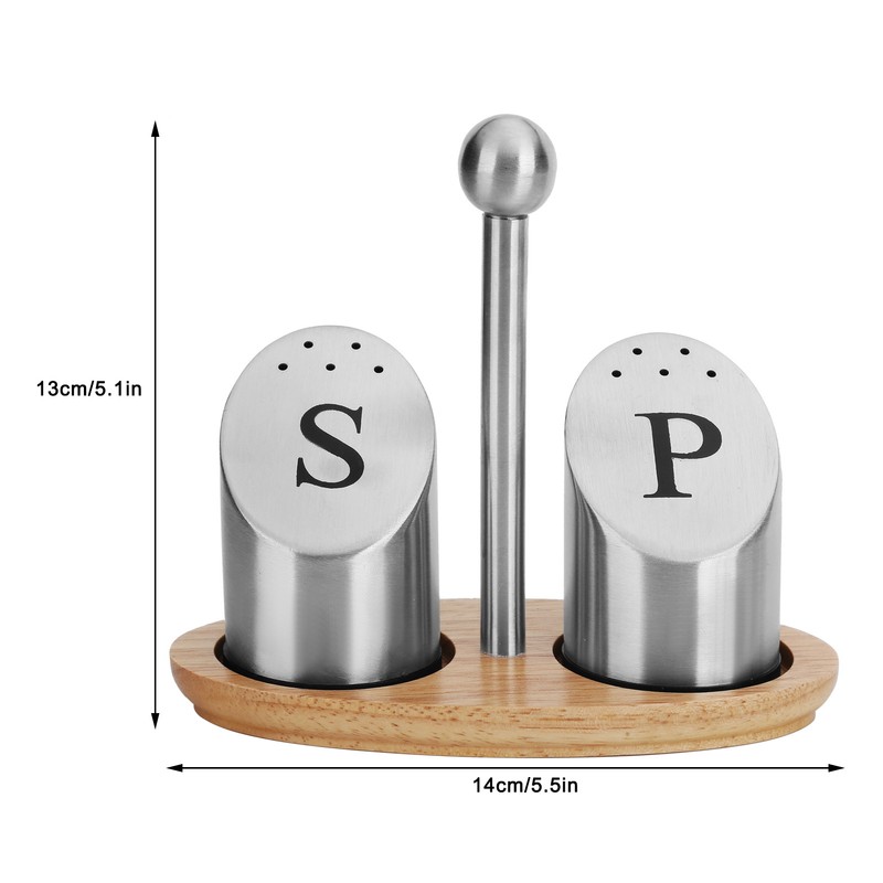 Stainless Steel Condiment Container Pot Seasoning Box Set Spice Pepper