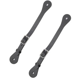 RC GearPro 1 Pair Handmade Leather Spur Straps - Adjustable Horse Riding Boot Strap Western Knight Spur Strap for Equestrian Supplies Cowboy Cowgirl Thigh High Boots, Black