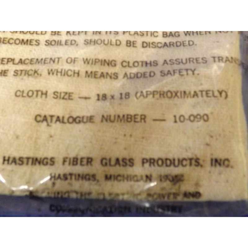 HASTINGS SILICONE TREATED WIPING CLOTH FOR HOT STICKS, CLOTH SIZE