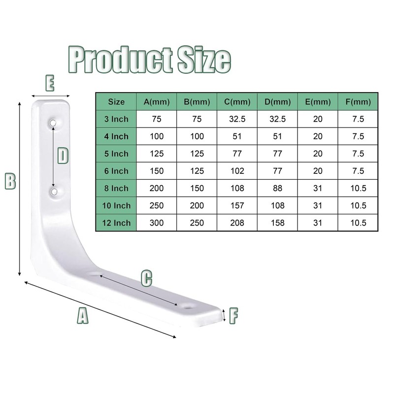 ZiYuya 4PCS Shelf Bracket, Right Angle Corner Brackets Heavy Duty