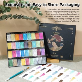 Paul Rubens Watercolor Paint Set, 36 Classical Glittery Colors Solid Paints, Strong Coverage, Good Lightfastness, Ideal for Illustrators, Artists, Painters, Students