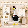 Porch Goose Outfit for 23"Statue, Black Groom Suit with Hat