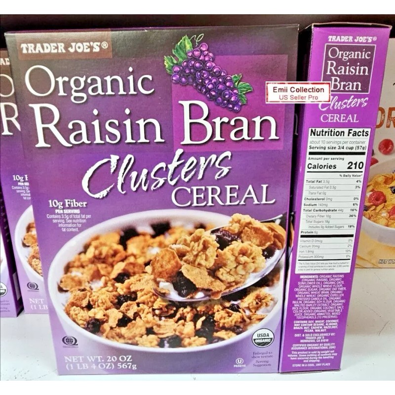Trader Joe’s Organic Raisin Bran Clusters Cereal 20oz 567g (2