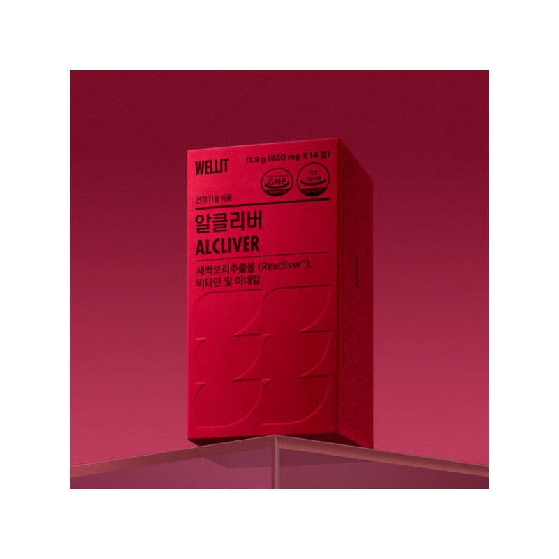Wellit 웰릿 알클리버 알콜성 간건강 개선 새싹보리추출물 14정 2box Wellit