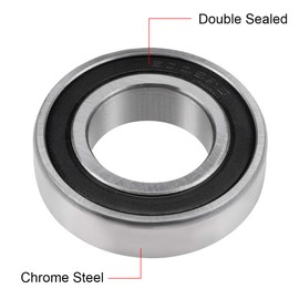 sourcing map 6005-2RS Deep Groove Ball Bearing 25x47x12mm Double Sealed ABEC-3 Bearings 2-Pack