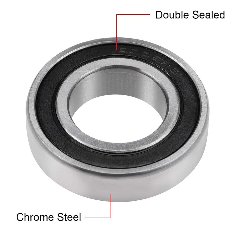 sourcing map 6005-2RS Deep Groove Ball Bearing 25x47x12mm Double Sealed