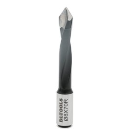 DLTOOLS Carbide V Point Boring Bits Through-Hole Boring Bit with Right Hand Rotation for Wood (R Dia(8mm) x Long(70mm) x Sh(20mm)