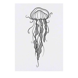 'Jellyfish' Temporary Tattoo - Water Resistant, Skin-Safe, Non-Toxic Transfer (TO00029328)