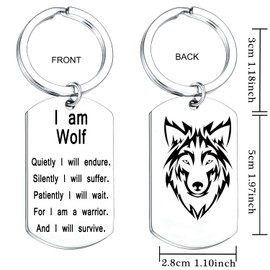 Nfyxcaz Inspiration Gifts I am A Wolf Animal keyring Animal keychain Wolf Jewellery Wild animals Keyring for Husband Him Boys Gifts Birthday Christmas Graduation Gifts (I am Wolf)