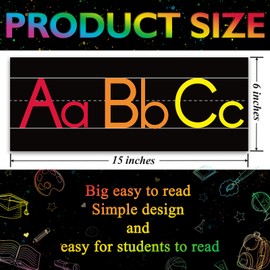 12 Pieces Alphabet Line for Classroom Wall Chalkboard Brights Manuscript Alphabet Line Bulletin Board Set ABC Banner and Number Border Posters for Classroom Decor