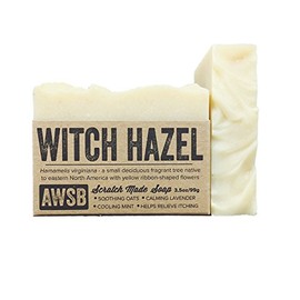 A Wild Soap Bar Witch Hazel Bar Soap with Lavender & Peppermint, Vegan, Skin Soothing, All Natural with Organic Ingredients, Handmade
