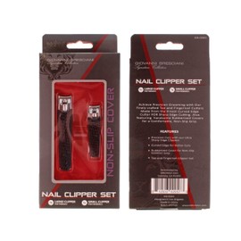 Giovanni Bresciani Non Slip Stainless Steel Nail Clipper Set, Large Toenail Clippers and Small Fingernails Clippers