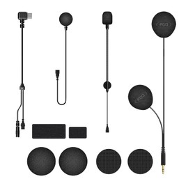 FODSPORTS Motorcycle Income Headset, For M1-S Plus/M1-S Air, Options, Enhanced HI-FI Sound Quality, 2 Types of Microphone & Speaker, Helmet Earphones, Velcro Enclosed, Income (Soft Mic & Hard